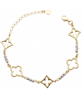 Bracelet Gold 14Κ "Ovalina twin color"