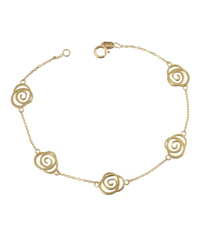 Bracelet Gold K14 ''Butterfly and Cross''