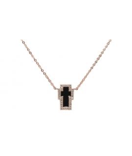 Necklace Silver 'Cross' enamel 2