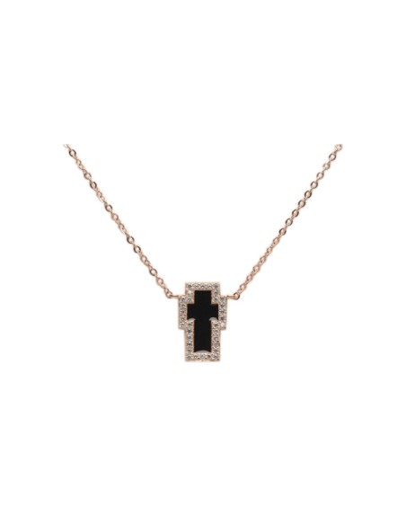 Necklace Silver 'Cross' enamel