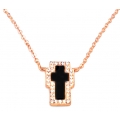 Necklace Silver 'Cross' enamel