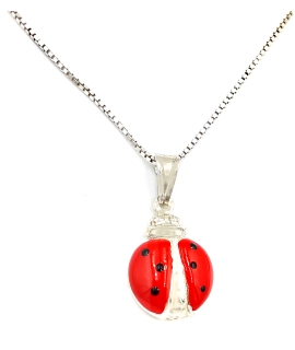 Necklace Silver Ladybug