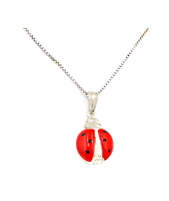 Necklace Silver Ladybug
