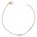 Bracelet Gold ''Eye and Cross''