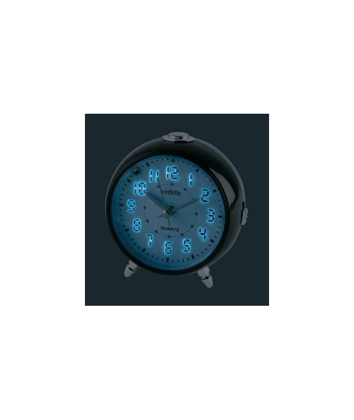 Ρολόι Ξυπνητήρι Vedette VR10127 Αθόρυβο Μαύρο