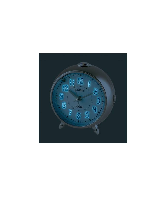Ρολόι Ξυπνητήρι Vedette VR10128 Αθόρυβο Ασημί Led φωτισμός