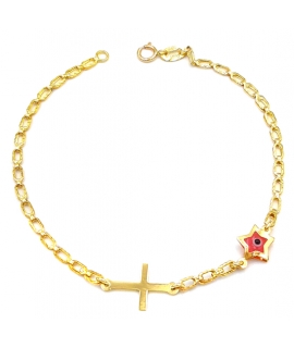 Bracelet Gold ''Eye and Cross''