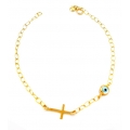 Bracelet Gold ''Eye and Cross''