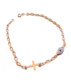 Bracelet Gold ''Eye and Cross'' 2