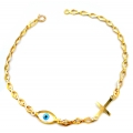 Bracelet Gold ''Eye and Cross''
