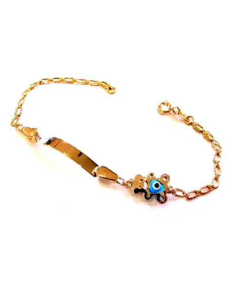 Child name Bracelet Gold 'Teddy Bear'