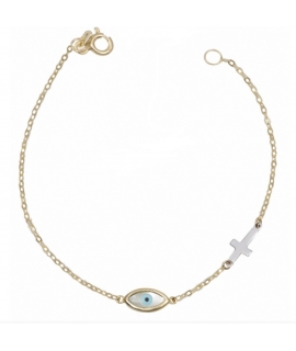 Bracelet Gold ''Eye and Heart''