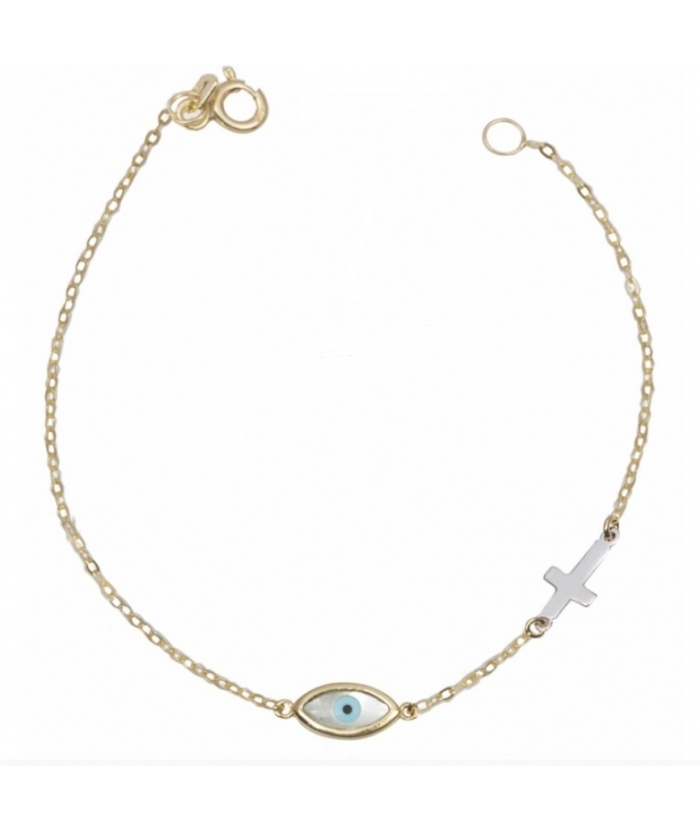Bracelet Gold ''Eye and Heart''
