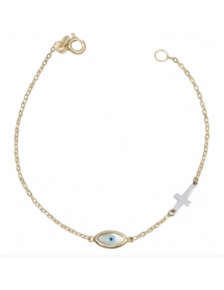 Bracelet Gold ''Eye and Heart''