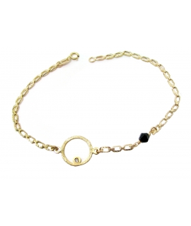 Bracelet Gold Circle and onyx 2