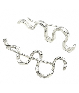 Earrings Silver 925° type ear-climber Leaf