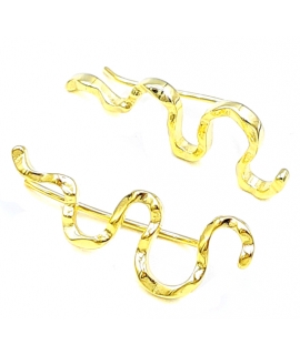 Earrings Silver 925° type ear-climber Leaf