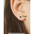 Earrings gold K14 "Black Zircon"