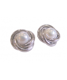 Earrings Whitegold K14 'Pearl'