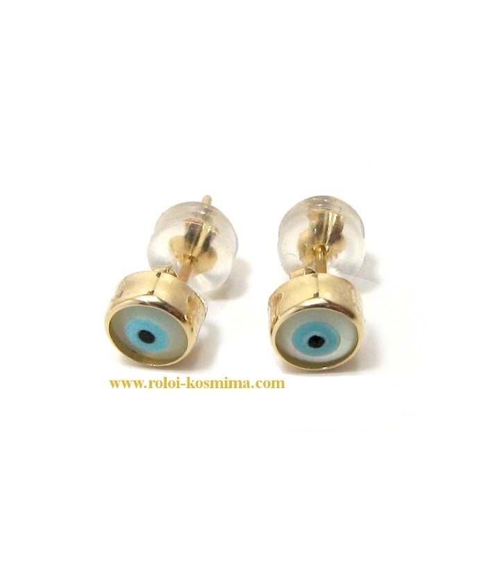 Earrings gold K14 "Eyes" 4mm