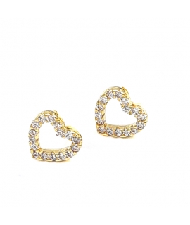 Earrings gold K14 "Hearts"