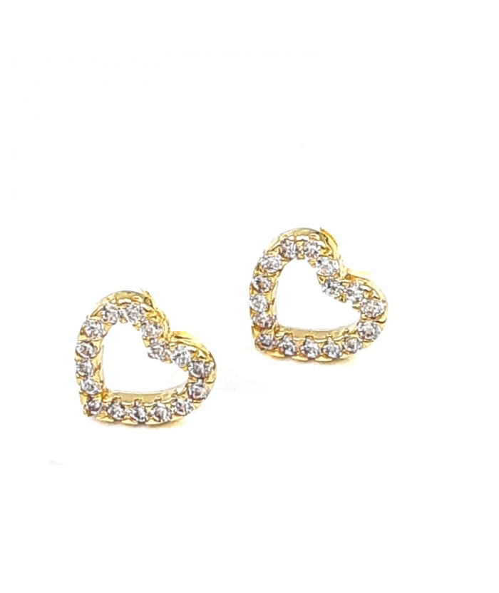 Earrings gold K14 "Hearts"