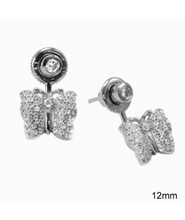 Earrings Silver ear-jacket "Butterfly" 2