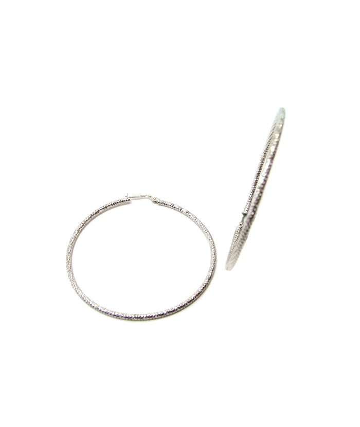 Earrings hoop Whitegold K14 XXL