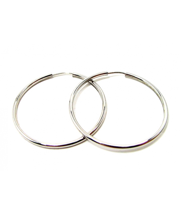 Earrings hoop whitegold K14 XL