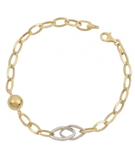 Bracelet Gold 14Κ "Ovalina twin color"