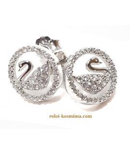 Earrings Silver "Swan" 2