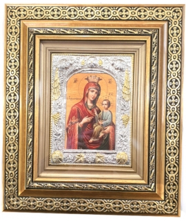 Silver Icon Carved 'Virgin Sad ' 