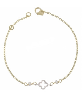 Bracelet Gold with whitegold cross