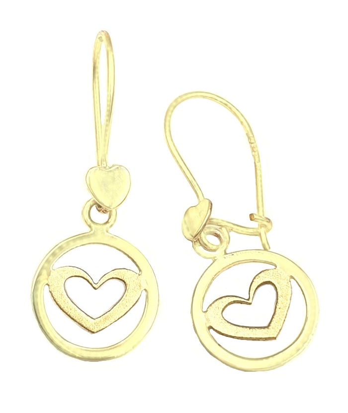 Earrings gold K14 Hearts