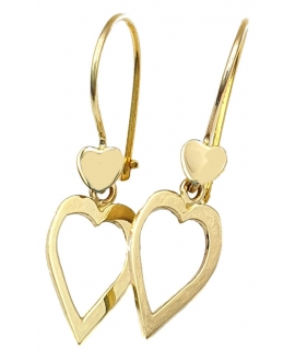 Earrings gold K14 Hearts