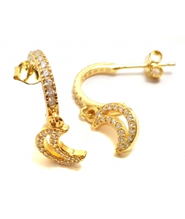 Earrings Silver Goldplated "Moon"
