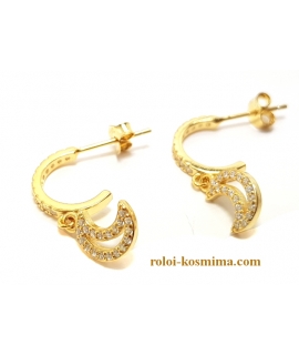 Earrings Silver Goldplated "Moon" 2