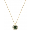 Necklace Gold K9 with green zircon FILVA 23393