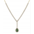 Necklace Gold K9 with emerald FILVA 28886