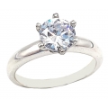 Ring Silver engagement zircon 9mm