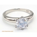 Ring Silver engagement zircon 9mm