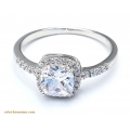Ring Silver Rozeta with white zircon