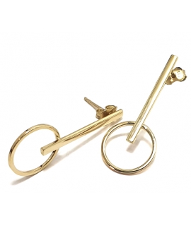 Earrings Pin gold K14 "Circle"