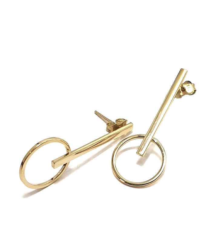 Earrings Pin gold K14 "Circle"