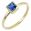 Ring gold K14 with sapphire