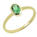 Ring gold K14 with emerald