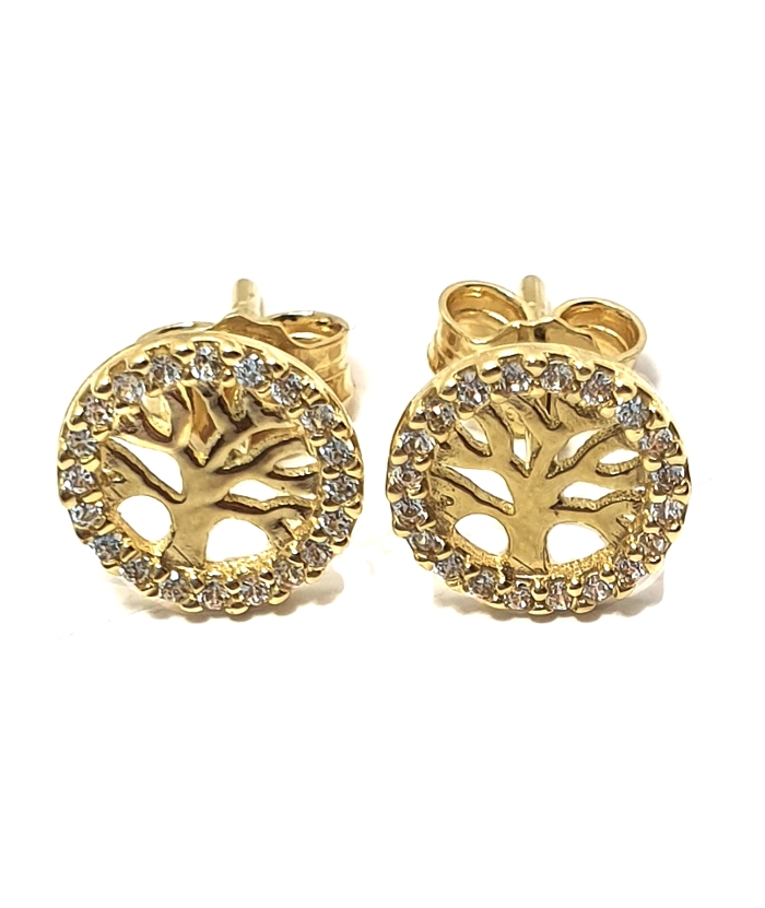 Earrings gold K14 "Tree of life"