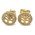 Earrings gold K14 "Tree of life"