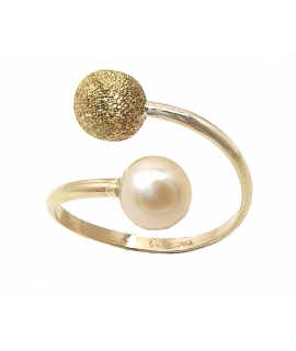Ring whitegold K14 with pearl 2