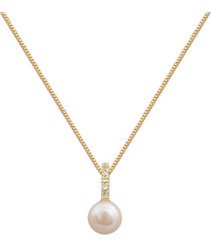 Necklace Gold K14 'Pearl'
